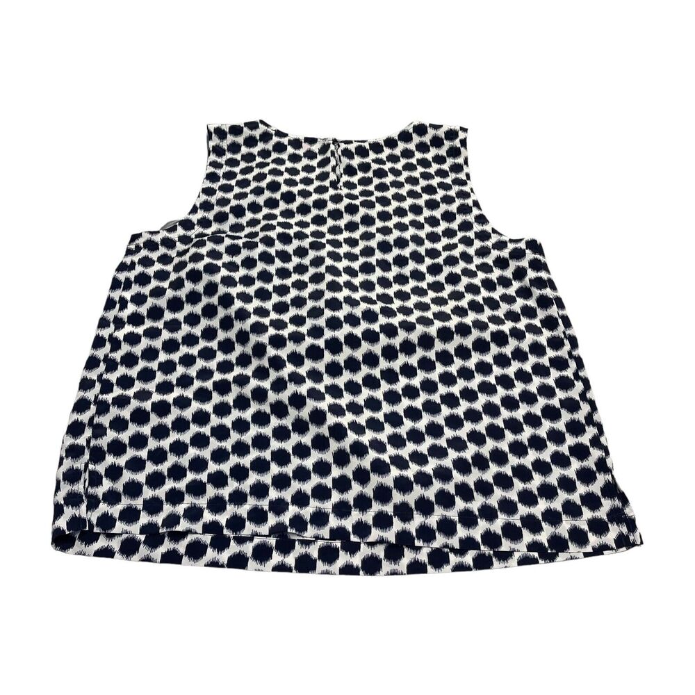 9&CO Tank Top Women's Large White Blue Polka Dot Polyester Round Neck Pullover - Picture 2 of 6